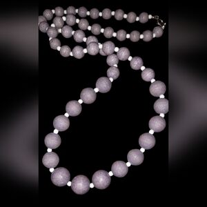 Japan signed gemstone beaded matte purple Signed Japan clasp